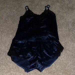 Source Unknown Midnight Blue Lace Sleepwear Set
